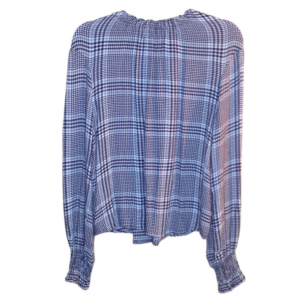 Cloth & Stone Pucker Plaid Top Long Sleeve Small - Picture 3 of 4